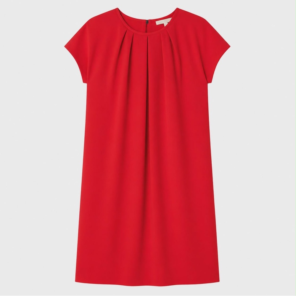 NWT Size 6. Kate Spade “Aladdin” Pink Pleated Cap-Sleeved Shift Dress